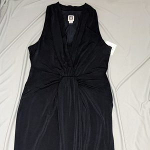 Anne Klein V-Neck Lined Black Dress NWT
